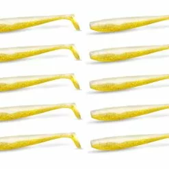10" 10 PACK | Quantum Q-Paddler Shad 15cm Golden Shiner