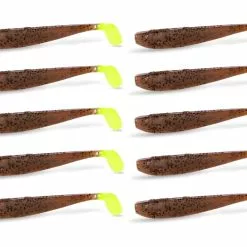 10" 10 PACK | Quantum Q-Paddler Shad 12cm Brown Shiner