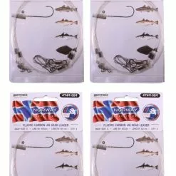 4 PACK | Spro Norway Expedition Fluorocarbon Snoek/Zeevis Onderlijnen (2pcs)