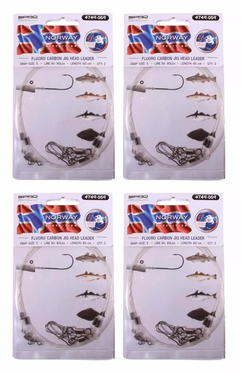 4 PACK | Spro Norway Expedition Fluorocarbon Snoek/Zeevis Onderlijnen (2pcs) 1 4 PACK | Spro Norway Expedition Fluorocarbon Snoek/Zeevis Onderlijnen (2pcs)