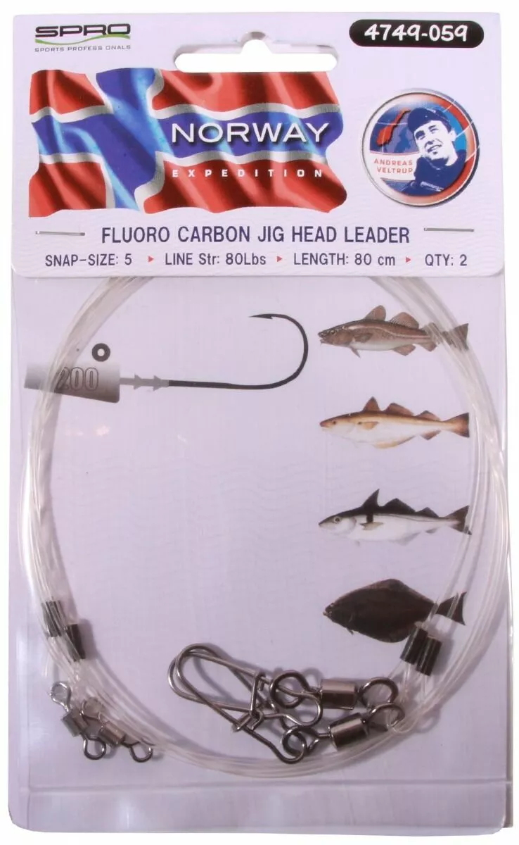 4 PACK | Spro Norway Expedition Fluorocarbon Snoek/Zeevis Onderlijnen (2pcs) 2 4 PACK | Spro Norway Expedition Fluorocarbon Snoek/Zeevis Onderlijnen (2pcs) - Afbeelding 2