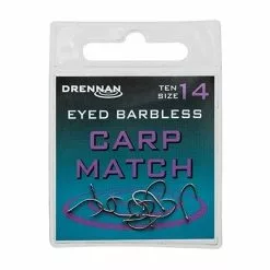 Drennan Carp Match Eyed Barbless (in Diverse Maten!)